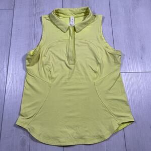 Lululemon Quick-drying Sleeveless Polo Shirt Yellow Women's 6 Golf Pickleball